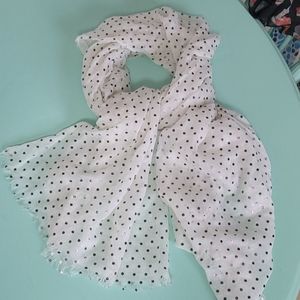 White Scarf with Irridescent Polkadots